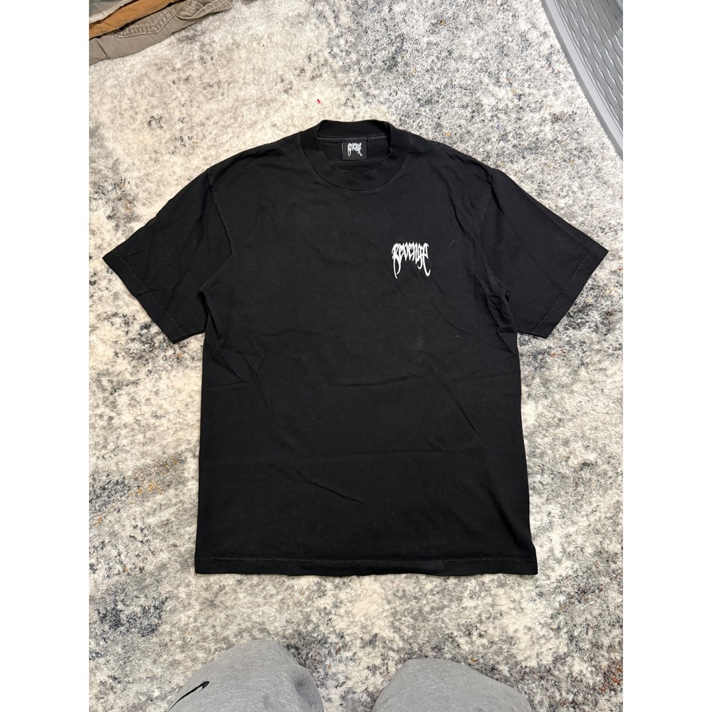 Revenge T-Shirt Black Short Sleeve Graphic Tee Mens Size Small